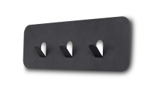 Garderobenleiste >Tilly 1< 3 Haken, anthrazit, Metall  - 30x10x3cm (BxHxT)