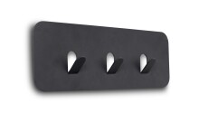 Garderobenleiste >Tilly 1< 3 Haken, anthrazit, Metall  - 30x10x3cm (BxHxT)