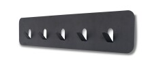 Garderobenleiste >Tilly 2< 5 Haken, anhrazit, Metall - 50x10x3cm (BxHxT)