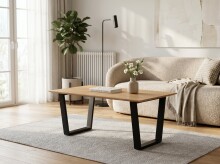 Couchtisch >Flo < Gestell Metall schwarz / Platte...