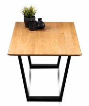 Couchtisch >Flo < Gestell Metall schwarz / Platte Wildeiche massiv - 110x45x30 (BxHxT)