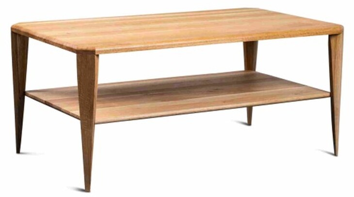 Couchtisch >Bell 2< in Wildeiche, Massivholz - 100x45x60cm (BxHxT)