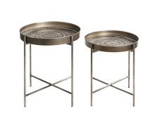 Beistelltisch >55223< (2er Set) in kupfer, Metall - 49x42cm (HxD)