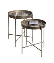 Beistelltisch >55223< (2er Set) in kupfer, Metall - 49x42cm (HxD)