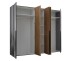 Drehtürenschrank >Aska< 6 Böden, 1 Stange, Graphit / Mauvella Eiche Dekor - 249x210x53 (BxHxT)