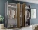 Drehtürenschrank >Aska< 6 Böden, 1 Stange, Graphit / Mauvella Eiche Dekor - 249x210x53 (BxHxT)