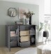 Sideboard >Aska< 2 Türen, 4 Schübe, Graphit /Mauvella Eiche Dekor - 134,8x89x40 (BxHxT)