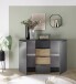 Sideboard >Aska< 2 Türen, 4 Schübe, Graphit /Mauvella Eiche Dekor - 134,8x89x40 (BxHxT)