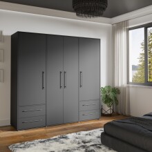 Drehtürenschrank >MOKKARIS< 4 Schübe, 4...