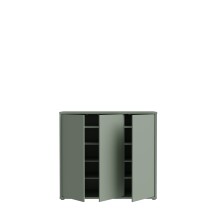 Schuhkommode >ALICE SPRINGS< 8 Böden, push to open, in Salbei - 109,2x99,1x34,9cm (BxHxT)