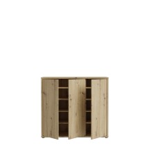 Schuhschrank >ALICE SPRINGS< 8 Böden, push to open, Artisan Eiche Dekor - 109,2x99,1x34,9cm (BxHxT)
