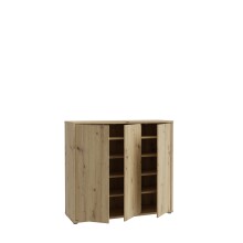 Schuhschrank >ALICE SPRINGS< 8 Böden, push to open, Artisan Eiche Dekor - 109,2x99,1x34,9cm (BxHxT)