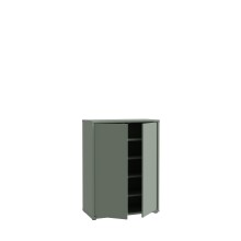 Schuhkommode >ALICE SPRINGS< 4 Böden, push to open, in Salbei - 74,5x99,1x34,9cm (BxHxT)