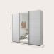 Schwebetürenschrank >Carano< Weiß / Spiegel, VOLLAUSSTATTUNG mit Spiegeltür, Schubladen und Einlegeböden - 215x204x63cm (BxHxT)