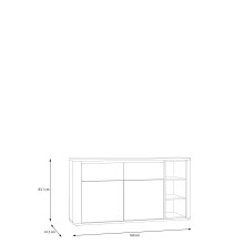 Sideboard >BREATHTAKER<  2 Türen, 2 Schübe, Terrakotta / Mauvella Eiche - 160x83,1x41,3 (BxHxT)