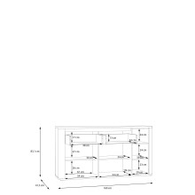 Sideboard >BREATHTAKER<  2 Türen, 2 Schübe, Terrakotta / Mauvella Eiche - 160x83,1x41,3 (BxHxT)