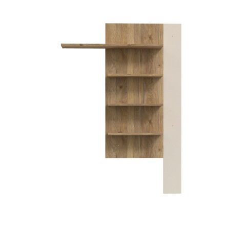 Wandregal >BREATHTAKER< 4 Böden, Sand / Mauvella Eiche Dekor - 132,5x190x21,9cm (BxHxT)