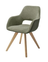 Schalenstuhl >ASELLA< in Oliv, Stoffmix Fantasy/...