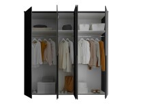 Drehtürenschrank >Kevo< 3 Böden, 3 Stangen, Graphit, Holzwerkstoff - 225x225x52 (BxHxT)