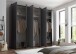 Drehtürenschrank >Kevo< 3 Böden, 3 Stangen, Graphit, Holzwerkstoff - 270x225x52 (BxHxT)