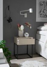 Nachtkommode >Marle< 1 Schublade, Farbe Kaschmir, Holzwerkstoff - 40x52x38,5cm (BxHxT)