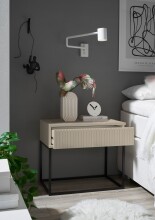 Nachtkommode >Marle< große Schublade, Farbe Kaschmir, Holzwerkstoff - 60x51,7x38,5 (BxHxT)