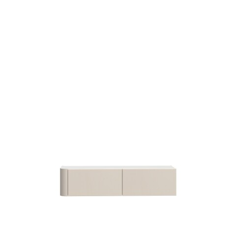 Hängeschrank >BREATHTAKER< 2 Klappen, 2 Fächer, Sandfarbig - 128,6x30,1x34cm (BxHxT)
