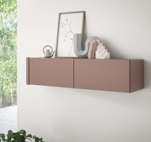 Hängeschrank >BREATHTAKER< 2 Klappen, 2 Fächer, Terrakottafarbig - 128,6x30,1x34cm (BxHxT)