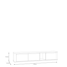 Lowboard >BREATHTAKER< 3 Klappen, 4 Fächer, Eiche Dekor/ Sandfarbig - 215x41,5x41,3cm (BxHxT)