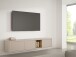 Lowboard >BREATHTAKER< 3 Klappen, 4 Fächer, Eiche Dekor/ Sandfarbig - 215x41,5x41,3cm (BxHxT)