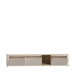 Lowboard >BREATHTAKER< 3 Klappen, 4 Fächer, Eiche Dekor/ Sandfarbig - 215x41,5x41,3cm (BxHxT)