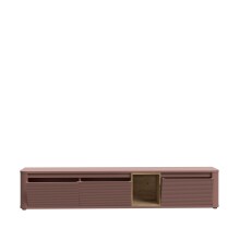 Lowboard >BREATHTAKER< 3 Klappen, terrakottafarbig / Eiche Dekor - 215x41,5x41,3 (BxHxT)