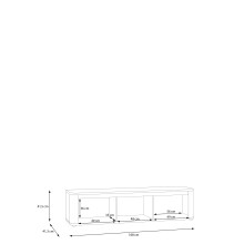 Lowboard >BREATHTAKER< 3 Türen, soft-close, terrakottafarbig - 168x41,5x41,3cm (BxHxT)