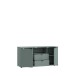 TV-Schrank >GANYMEDE< 2 Türen, 2 Schübe, 1 Fach, salbeifarbig - 129,8x63,1x41,3cm (BxHxT)