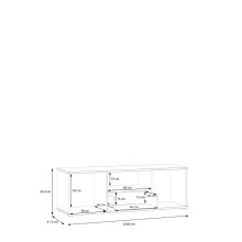 Lowboard >GANYMEDE< 2 Türen, Schublade, Fach, terrakottafarbig - 129,8x43,9x41,3cm (BxHxT)