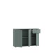 Sideboard >GANYMEDE< 3 Türen, 1 Schublade, in Salbei - 119,8x82,3x34,1cm (BxHxT)