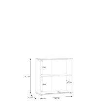 Kommode >GANYMEDE< 2 Türen, 1 Boden, in sandfarbig - 80,1x82,3x34,1cm (BxHxT)