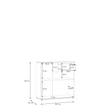 Kommode >GANYMEDE< 2 Türen, 1 Schublade, in sandfarbig - 80,1x82,3x34,1cm (BxHxT)