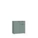 Kommode >GANYMEDE< 2 Türen, 1 Schublade, in Salbei - 80,1x82,3x34,1cm (BxHxT)