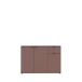 Sideboard >GANYMEDE< 3 Türen, 1 Schublade, in terrakottafarbig - 119,8x82,3x34,1cm (BxHxT)