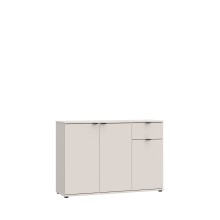 Sideboard >GANYMEDE< 3 Türen, 1 Schublade, in sandfarbig - 119,8x82,3x34,1cm (BxHxT)