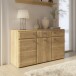 Sideboard >AKINORI< 3 Schübe, 2 Türen, Mauvella Eiche Dekor - 149,8x85,6x41,8cm (BxHxT)