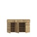 Sideboard >AKINORI< 3 Schübe, 2 Türen, Mauvella Eiche Dekor - 149,8x85,6x41,8cm (BxHxT)
