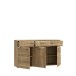 Sideboard >AKINORI< 3 Schübe, 2 Türen, Mauvella Eiche Dekor - 149,8x85,6x41,8cm (BxHxT)