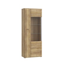 Stauraumvitrine >AKINORI< 2 Türen, Mauvella Eiche Dekor - 75,1x197,6x41,8cm (BxHxT)