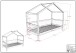 Hausbett >Buche Massiv< in Buche massiv weiß lackiert - 207,5x170x97,5 (BxHxT)