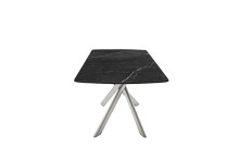 Kulissen-Esstisch >VANINO< ausziehbar 230cm, schwarz marmoriert, Keramik - 180/230x76x90cm BxHxT