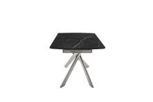Kulissen-Esstisch >VANINO< ausziehbar 230cm, schwarz marmoriert, Keramik - 180/230x76x90cm BxHxT