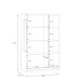 Stauraumvitrine >ATTENTION< mit LED, Eiche Dekor / Weiß gloss - 89,9x139,6x34,3 (BxHxT)