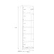 Vitrine >ATTENTION< 5 Böden, Riviera Eiche Dekor / Weiß Gloss - 60,2x210x34,3cm (BxHxT)
